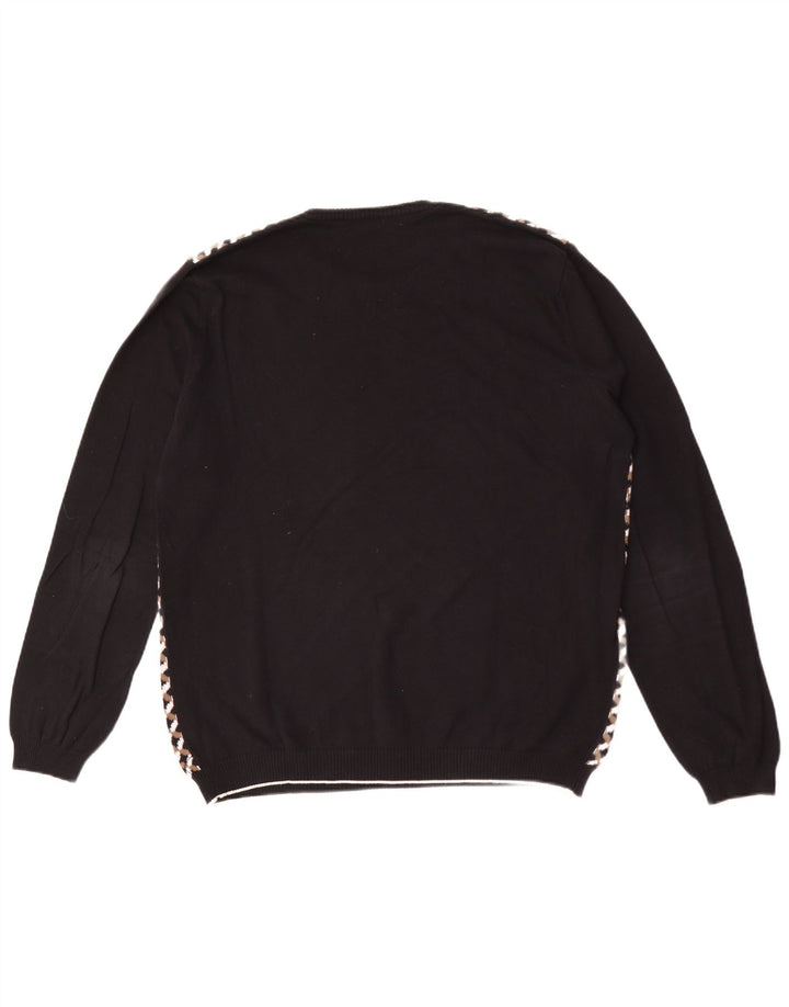 Suéter masculino SISLEY com gola redonda, grande xadrez preto