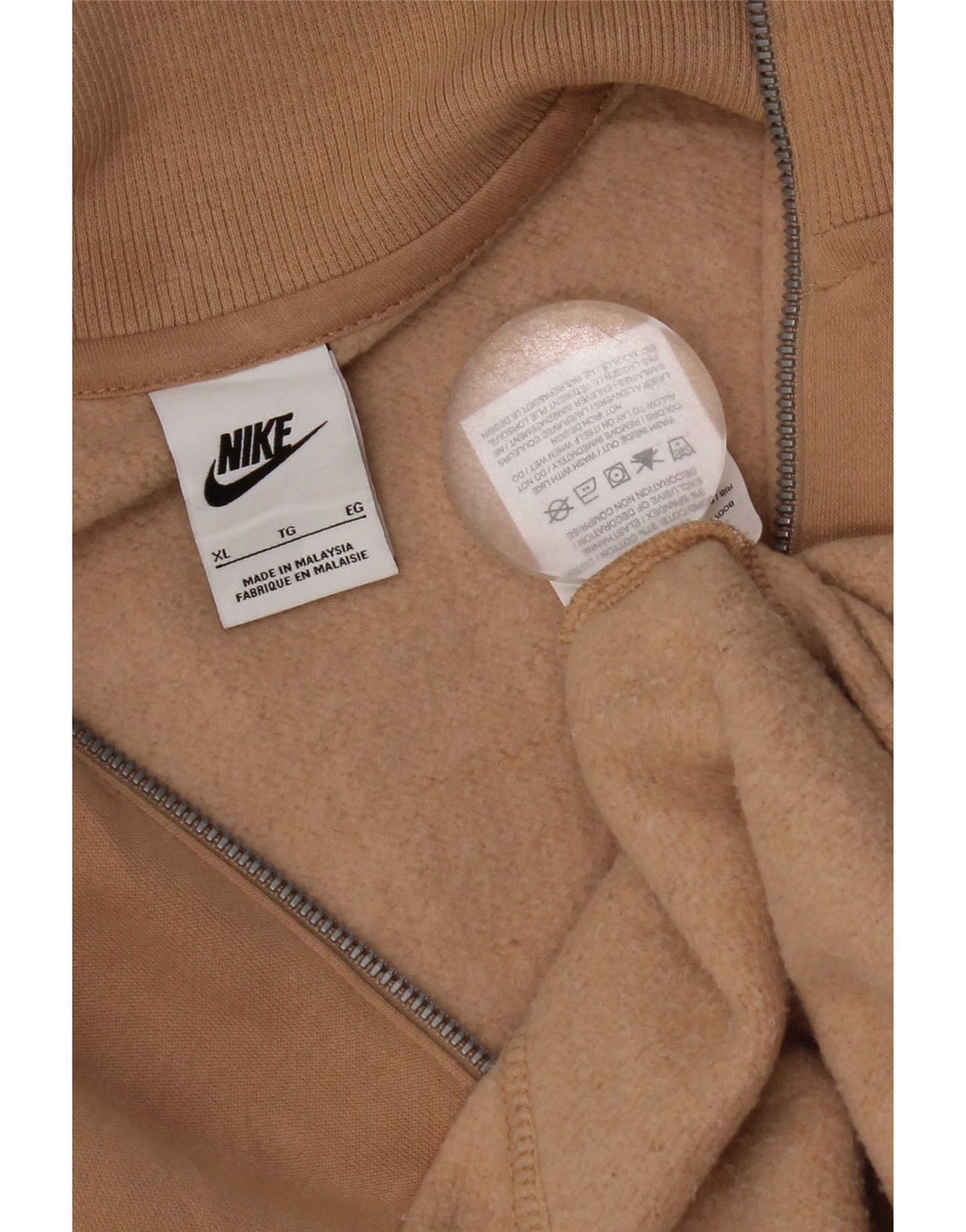 Moletom Nike Masculino com Zíper e Pescoço Jumper XL Marrom Algodão