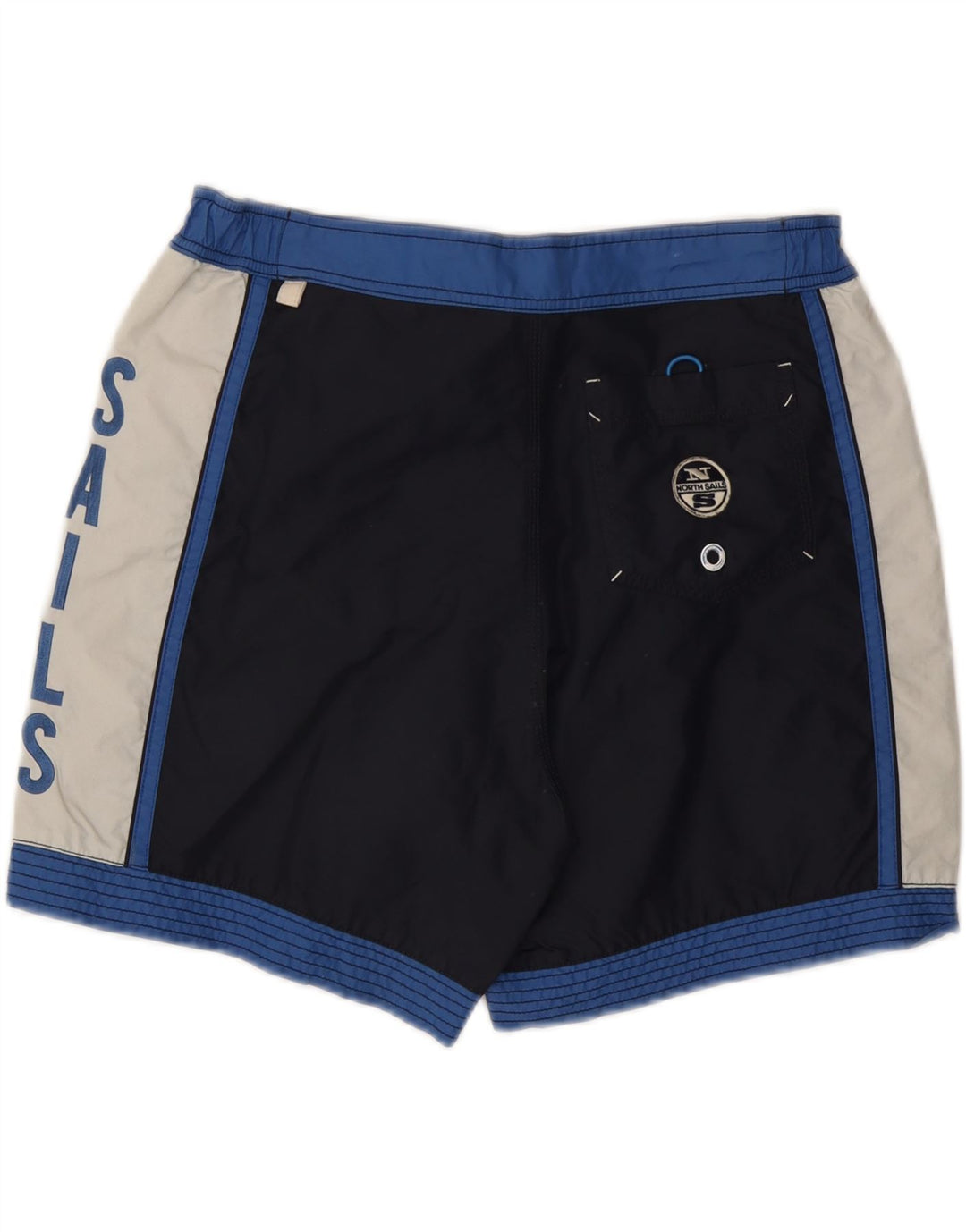 Shorts de natação masculino North Sails gráfico médio azul marinho colorblock