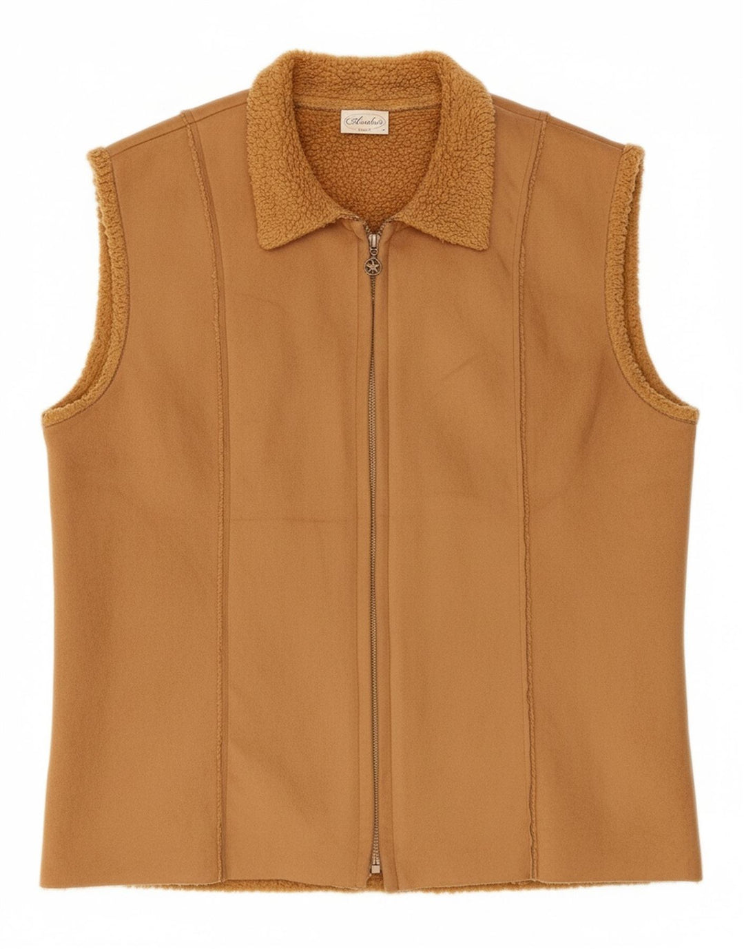 AVALON Womens Sherpa Gilet UK 14 microfibras marrons médios