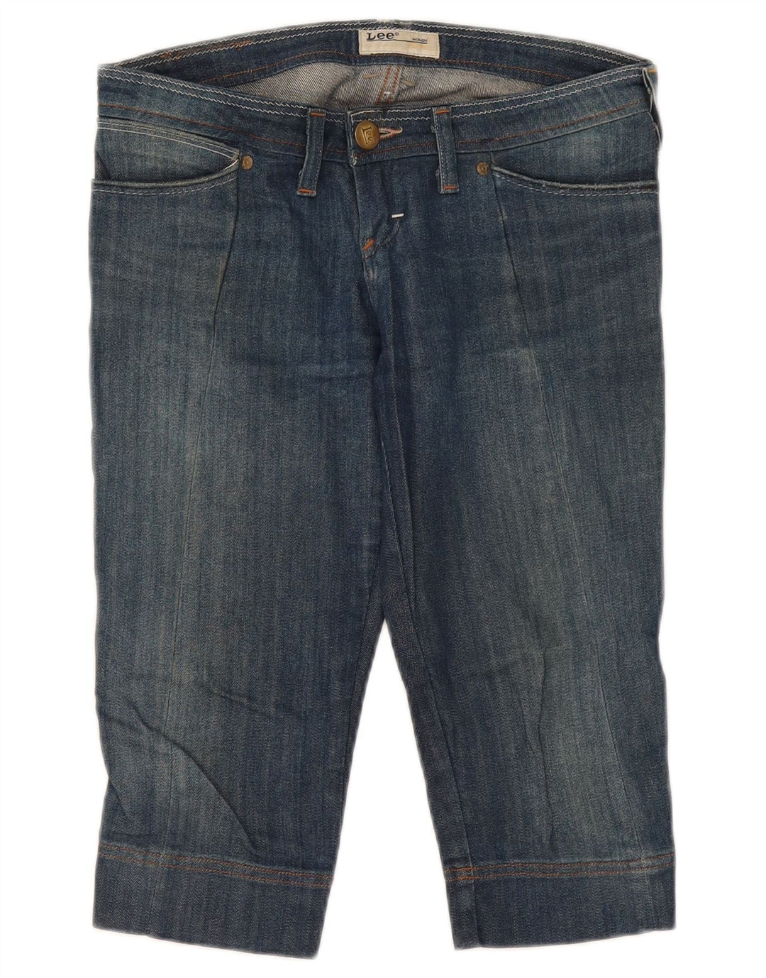 Lee Womens Crystal Capri Jeans W27 L17 Azul Algodão