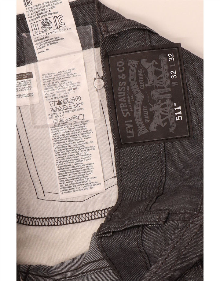 LEVI'S Masculino 511 Slim Jeans W32 L32 Azul Marinho Algodão