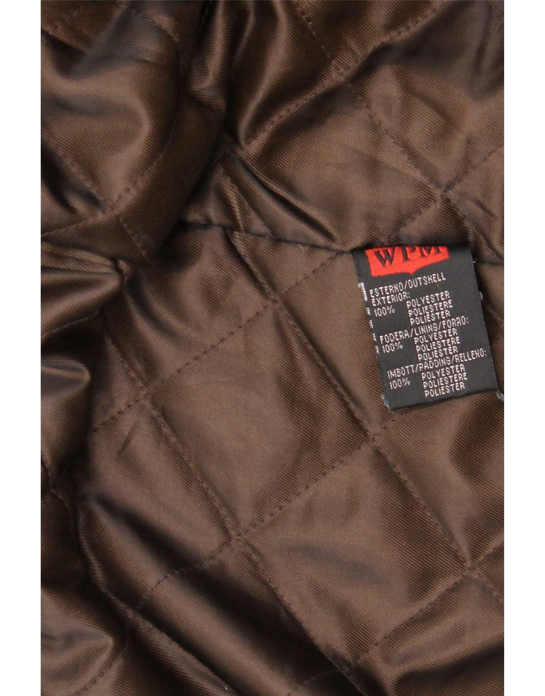 Jaqueta Parka masculina WPM com capuz Reino Unido 44 2XL poliéster marrom