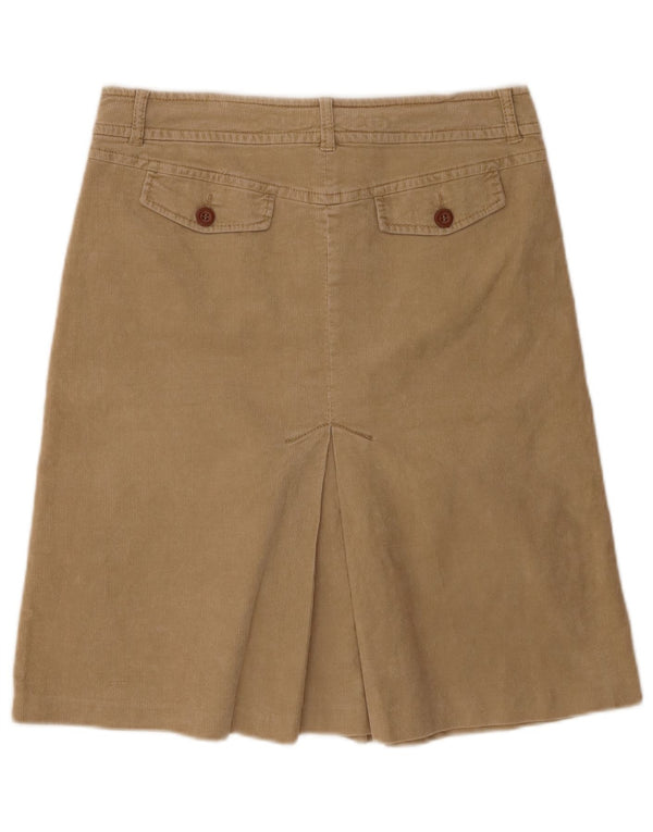 Saia feminina de veludo ESPRIT UK 14 grande W32 algodão bege