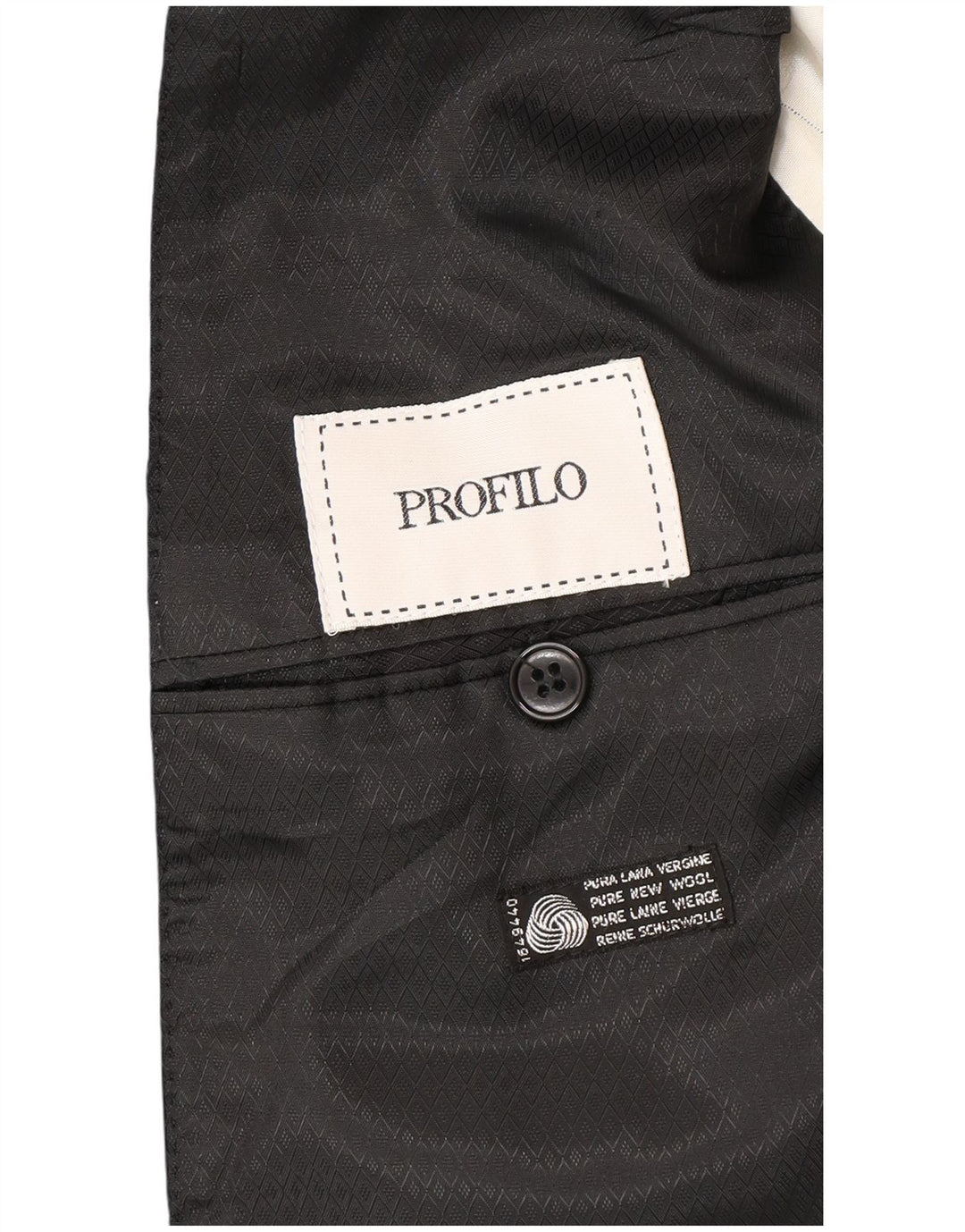 Jaqueta blazer masculina Profilo com peito duplo IT 48 lã virgem preta média