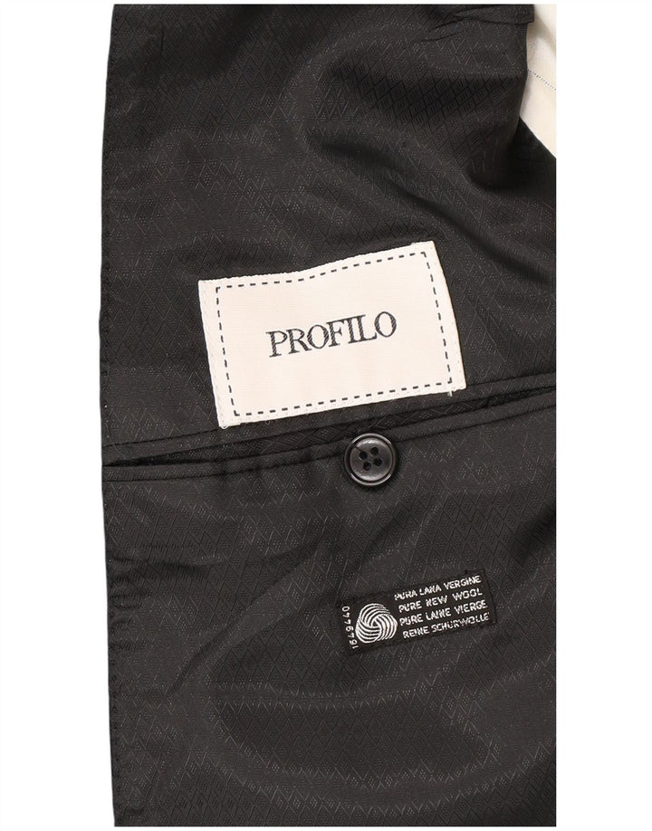 Jaqueta blazer masculina Profilo com peito duplo IT 48 lã virgem preta média