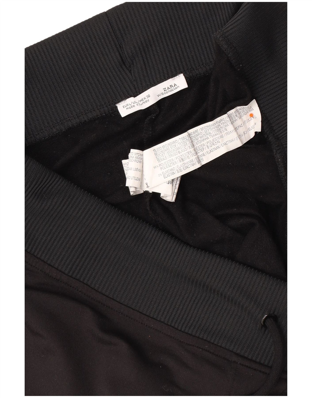 Calça de treino feminina ZARA Joggers UK 14 grande listrado preto