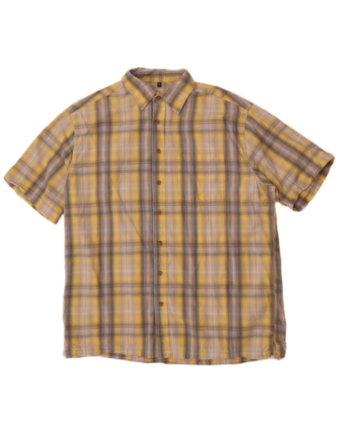 Camisa masculina Angelo Litrico tamanho 41/42 grande algodão xadrez amarelo