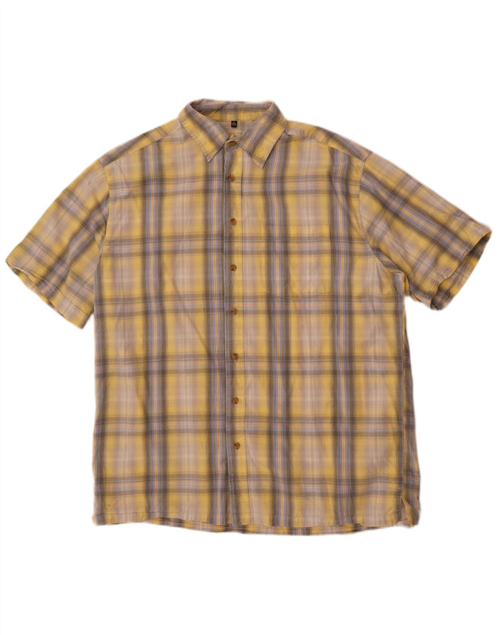 Camisa masculina Angelo Litrico tamanho 41/42 grande algodão xadrez amarelo