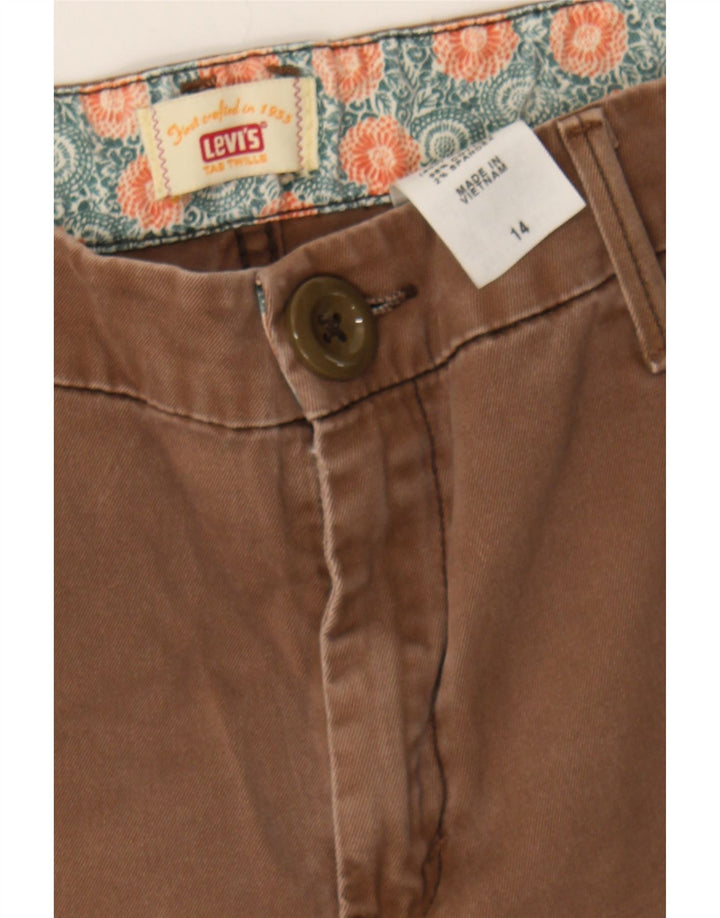 LEVI'S Womens Straight Cropped Trousers US 14 XL W36 L24 Brown Cotton Vintage Levi's and Second-Hand Levi's from Messina Hembry 