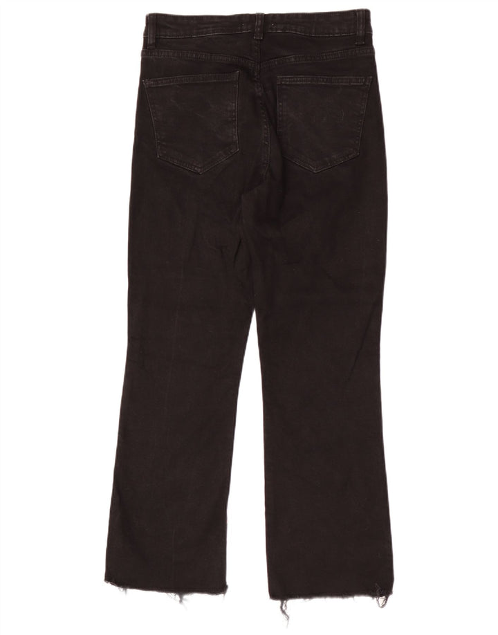Calça jeans reta feminina Zara EU 40 médio W30 L26 algodão preto