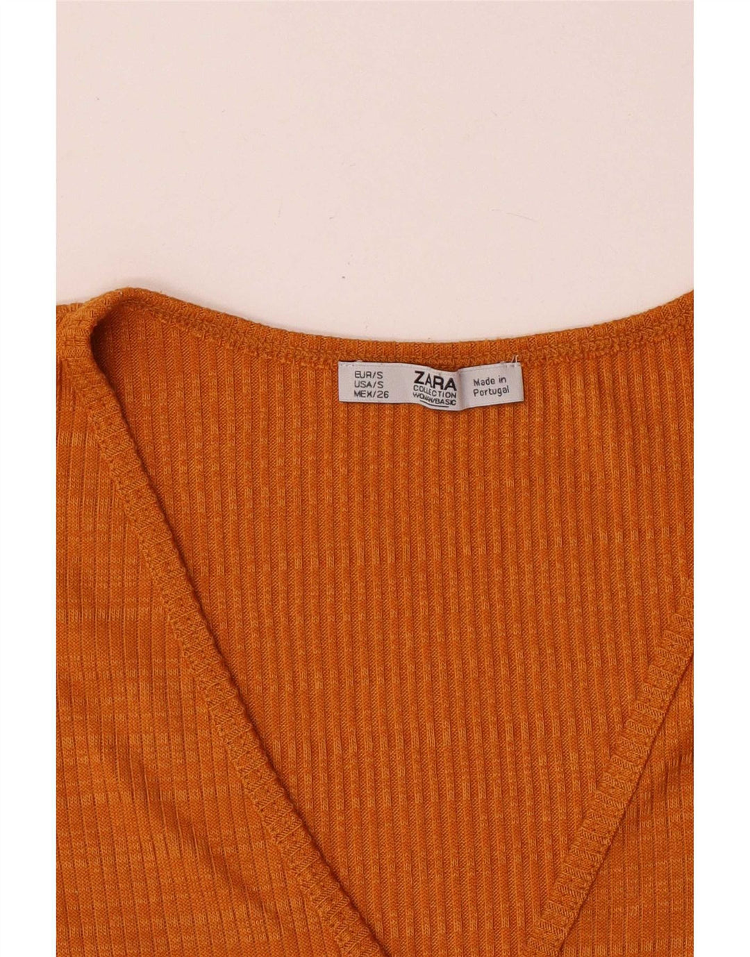Camiseta feminina Zara Top UK 10 pequena laranja