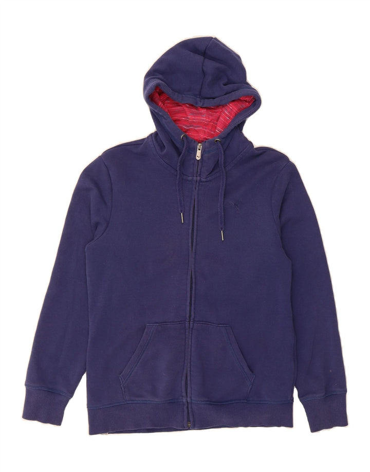 PUMA Womens Zip Hoodie Sweater UK 12 Medium Purple Cotton Vintage Puma and Second-Hand Puma from Messina Hembry 
