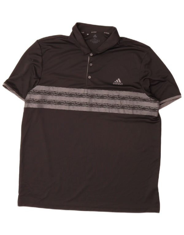 Adidas Mens Primegreen Polo Shirt XL Preto Listrado Poliéster