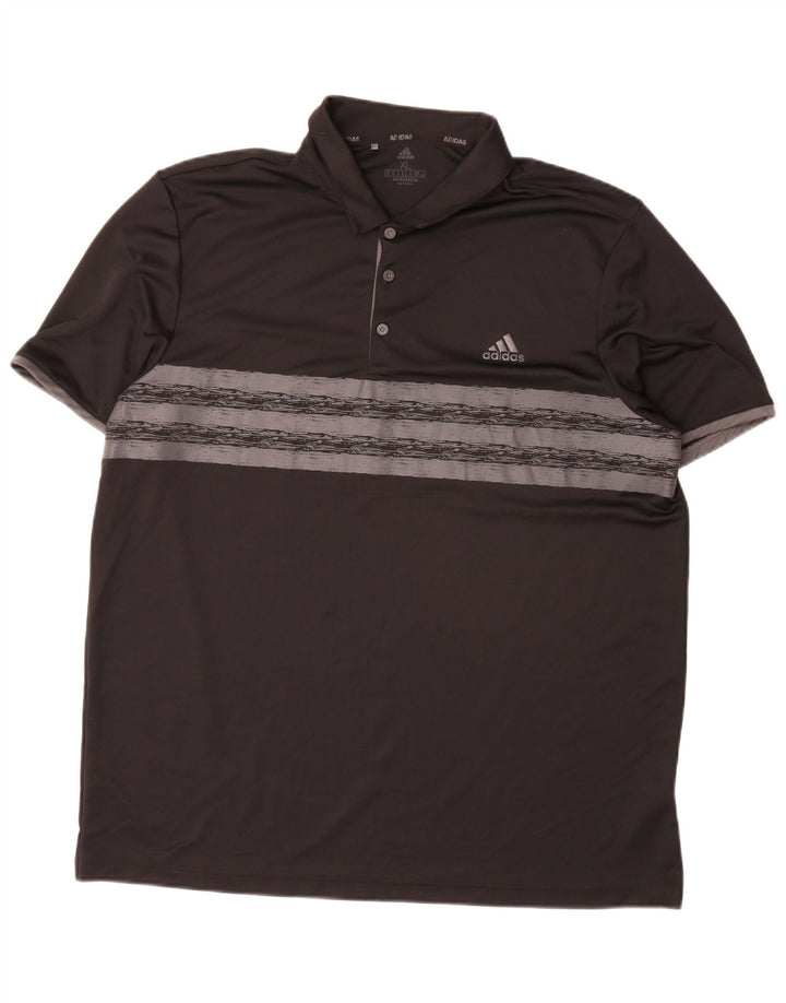 Adidas Mens Primegreen Polo Shirt XL Preto Listrado Poliéster