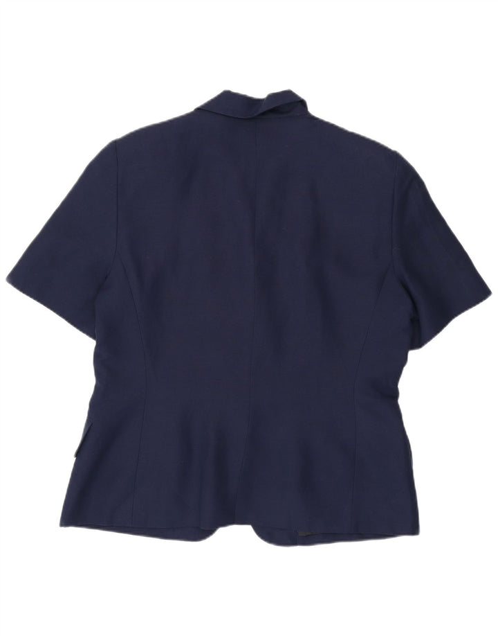 Ferre Womens 001 Jaqueta Blazer de Manga Curta com 1 Botão Reino Unido 18 XL Azul Marinho