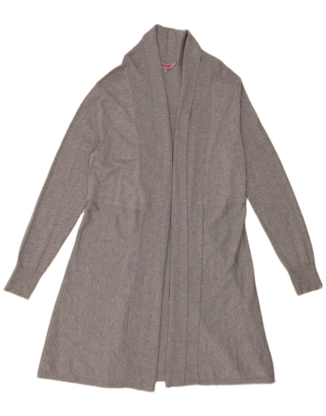 Suéter feminino de cardigã aberto com palangre Phase Eight Reino Unido 14 Viscose cinza médio