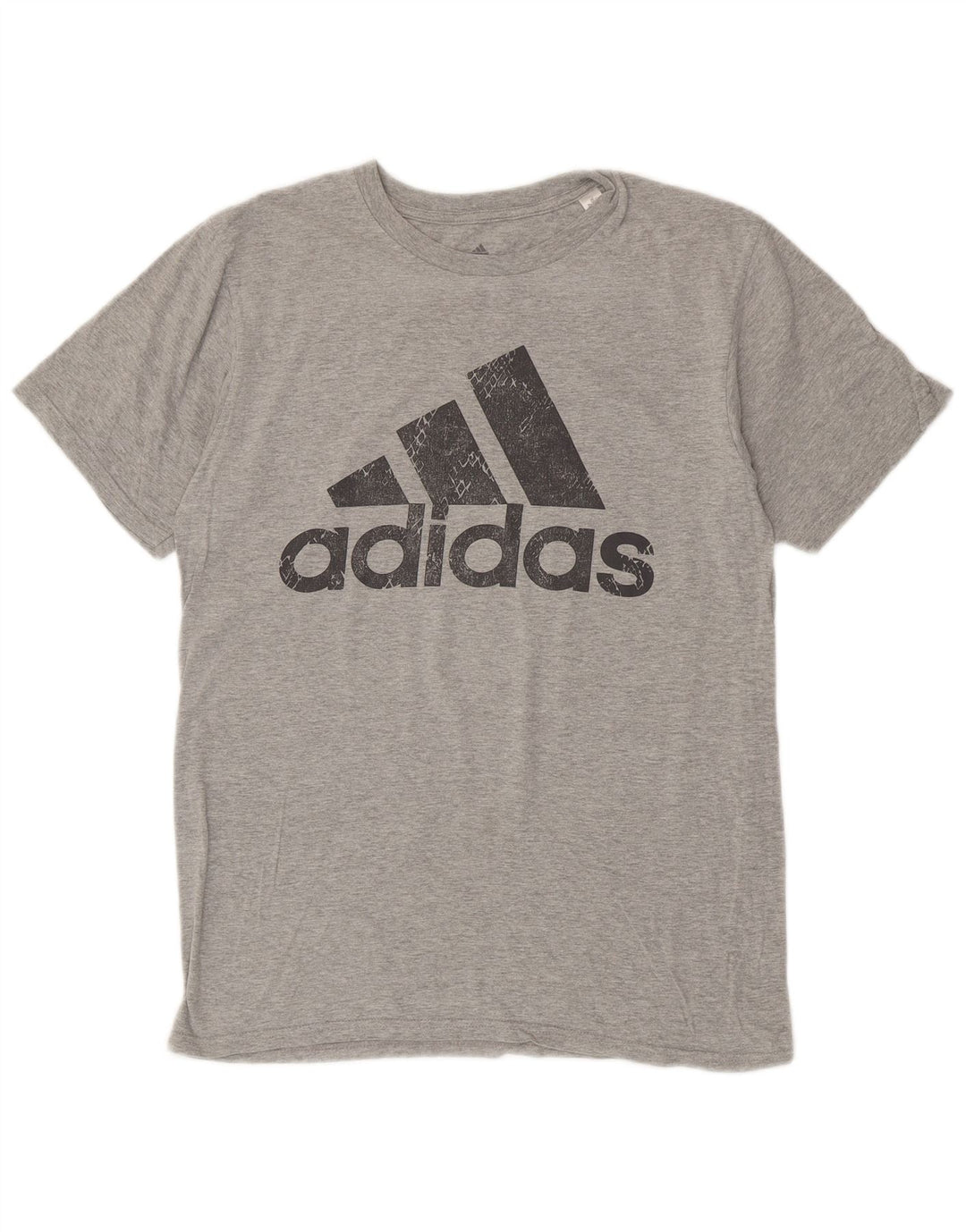 Camiseta masculina ADIDAS com estampa gráfica cinza médio algodão