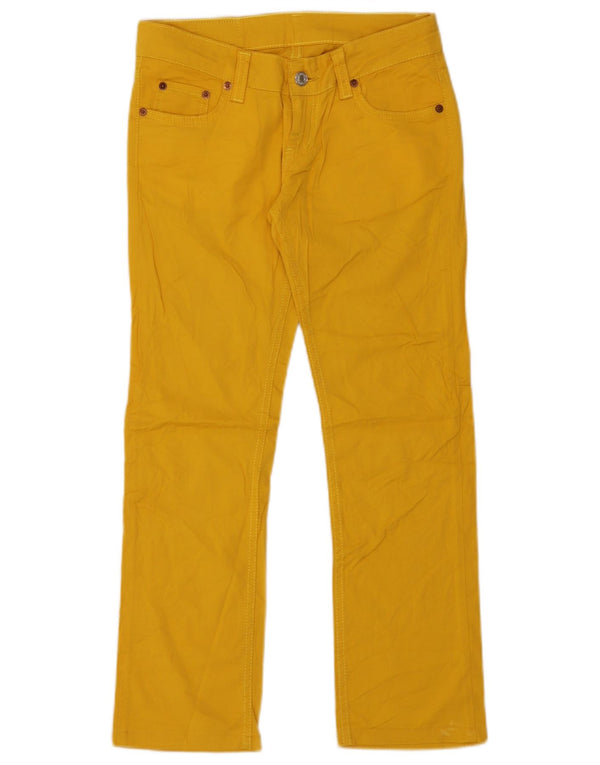 Calça feminina reta casual Levi's W28 L26 algodão amarelo