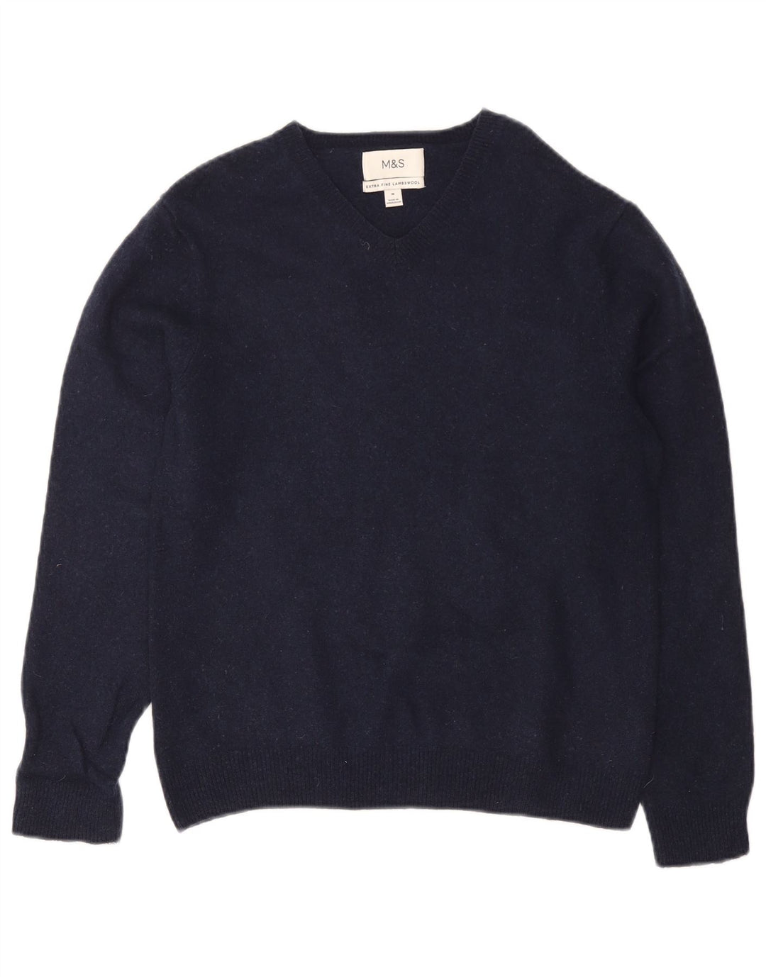 Regata masculina Marks & Spencer com colete médio azul marinho de lã de cordeiro
