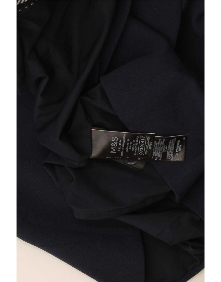 Jaqueta blazer feminina de 2 botões Marks & Spencer Reino Unido 14 grande azul marinho