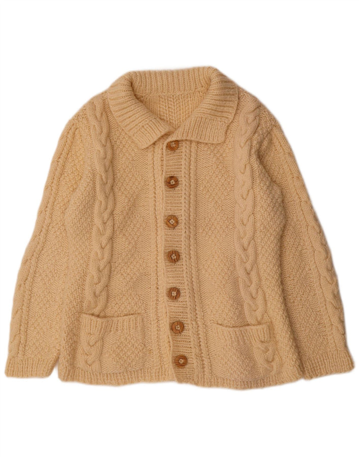 Suéter Cardigan Masculino Vintage Grande Bege