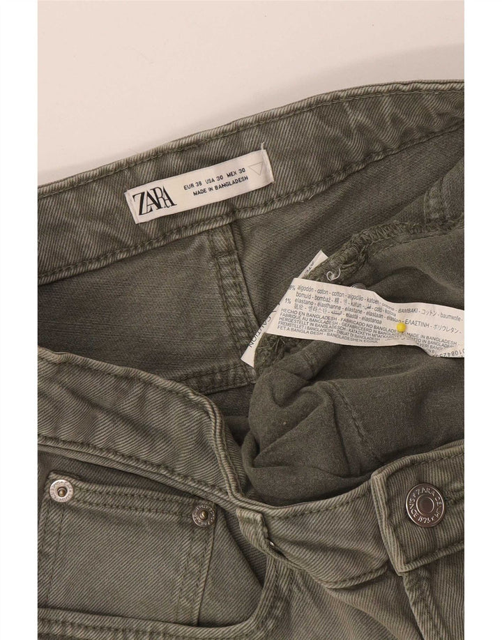 Zara Mens Denim Shorts EU 38 Pequeno W30 Algodão Cáqui