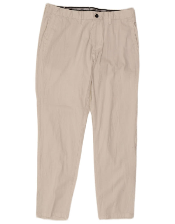 Zara Mens Slim Chino Calças EU 42 Grande W32 L27 Branco