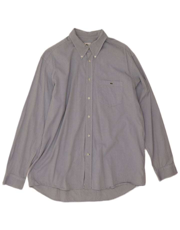 Camisa masculina Lacoste tamanho 44 XL azul algodão