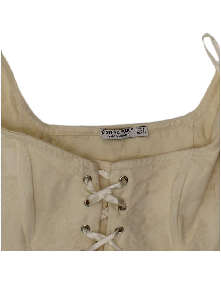 Top espartilho feminino Stradivarius grande branco