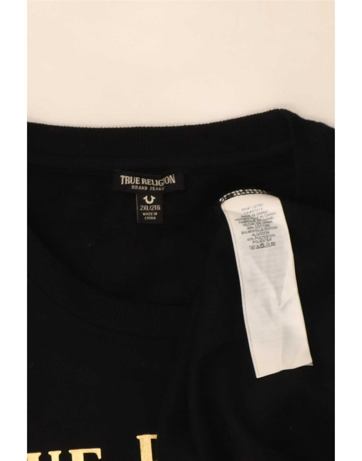 Moletom gráfico masculino True Religion 2XL algodão preto