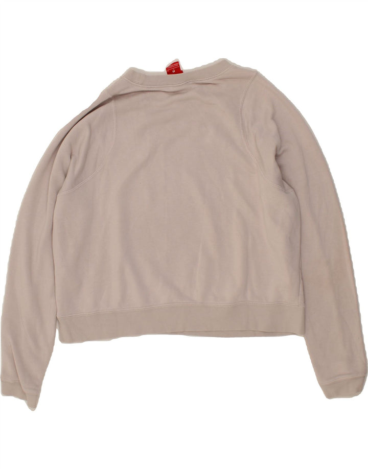 NIKE Womens Oversized Crop Graphic Sweatshirt Jumper UK 10 Small White Vintage Nike and Second-Hand Nike from Messina Hembry 