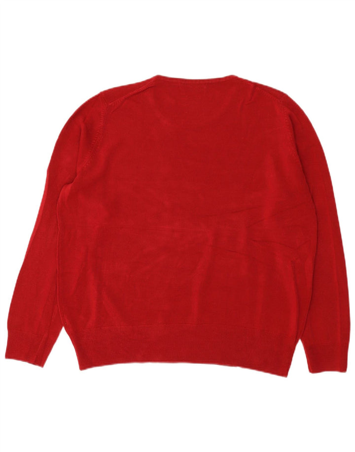 Suéter masculino Marks & Spencer com gola canoa grande vermelho