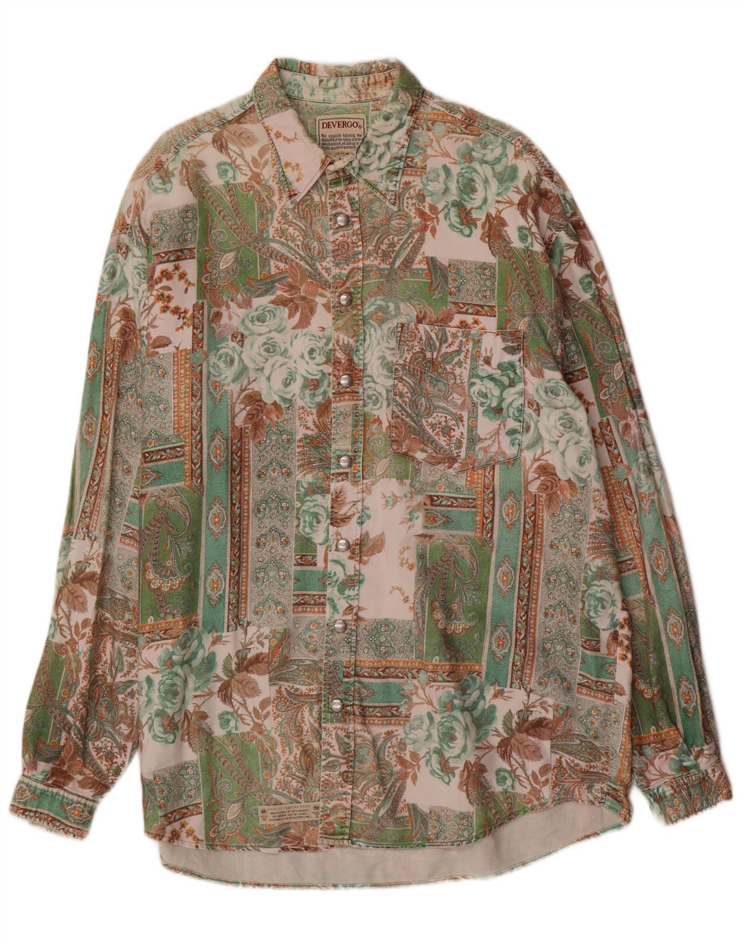 Camisa masculina DEVERGO XL patchwork multicolorido de algodão