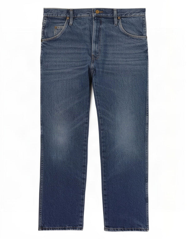Wrangler Mens Straight Jeans W32 L30 Azul Algodão