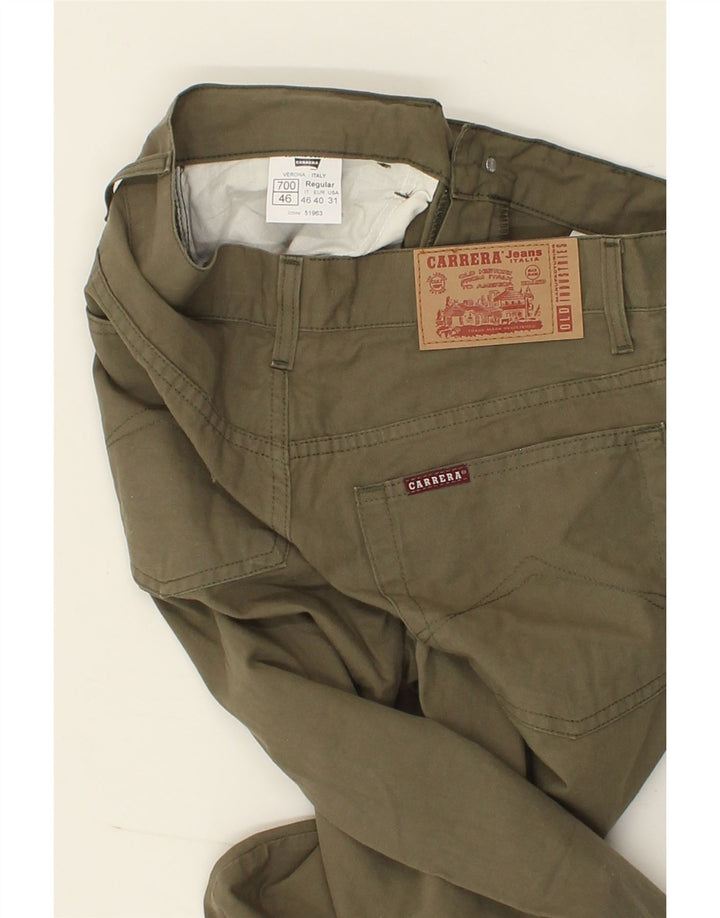 CARRERA Mens Slim Casual Trousers W31 L26 Khaki Cotton Vintage Carrera and Second-Hand Carrera from Messina Hembry 