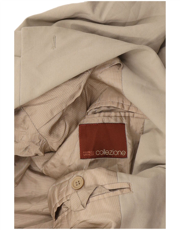 Jaqueta blazer masculina de 3 botões Marks & Spencer Reino Unido 38 médio bege