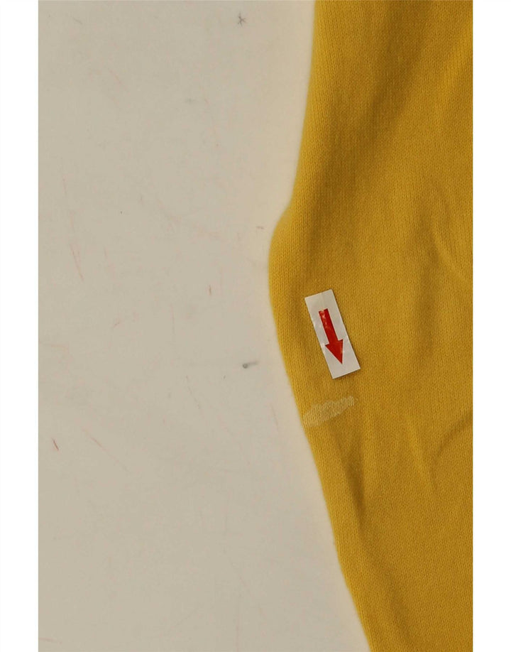 Suéter feminino Zara com decote em V e gola V UK 12 médio amarelo