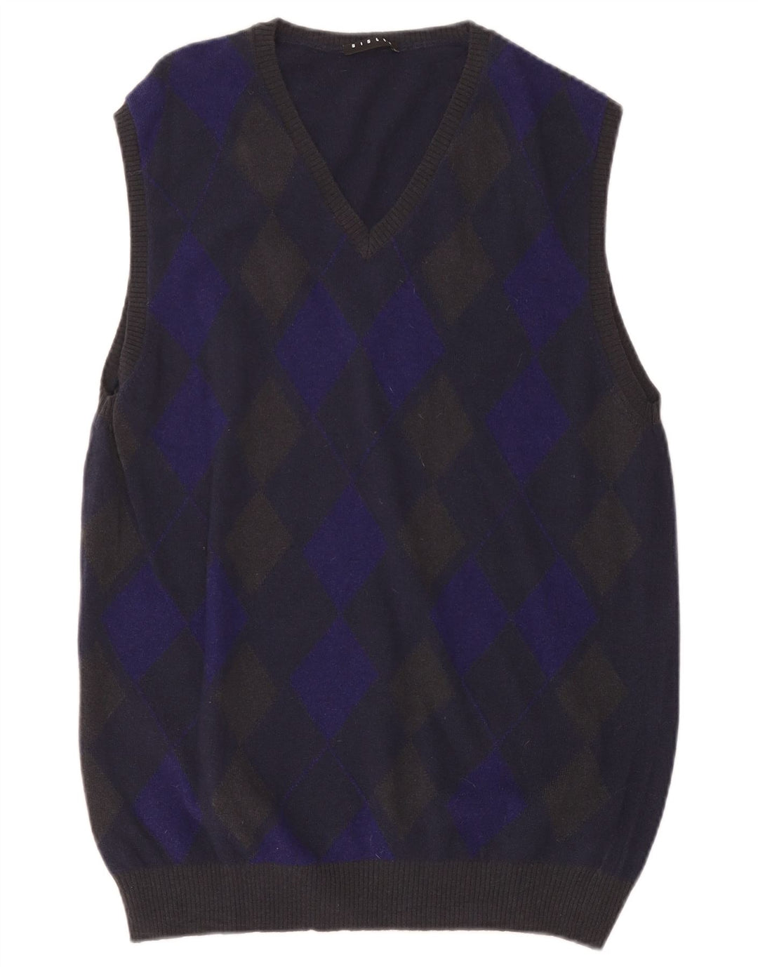 Regata masculina SISLEY com colete XL azul marinho Argyle/lã diamante