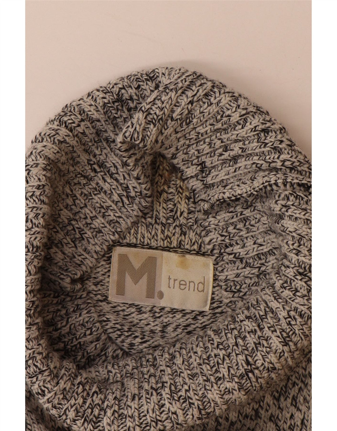 Suéter masculino VINTAGE com gola redonda 2XL cinza Fair Isle acrílico