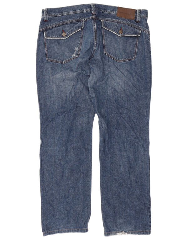 Jeans retos masculinos Massimo Dutti EU 48 XL W38 L29 azul algodão