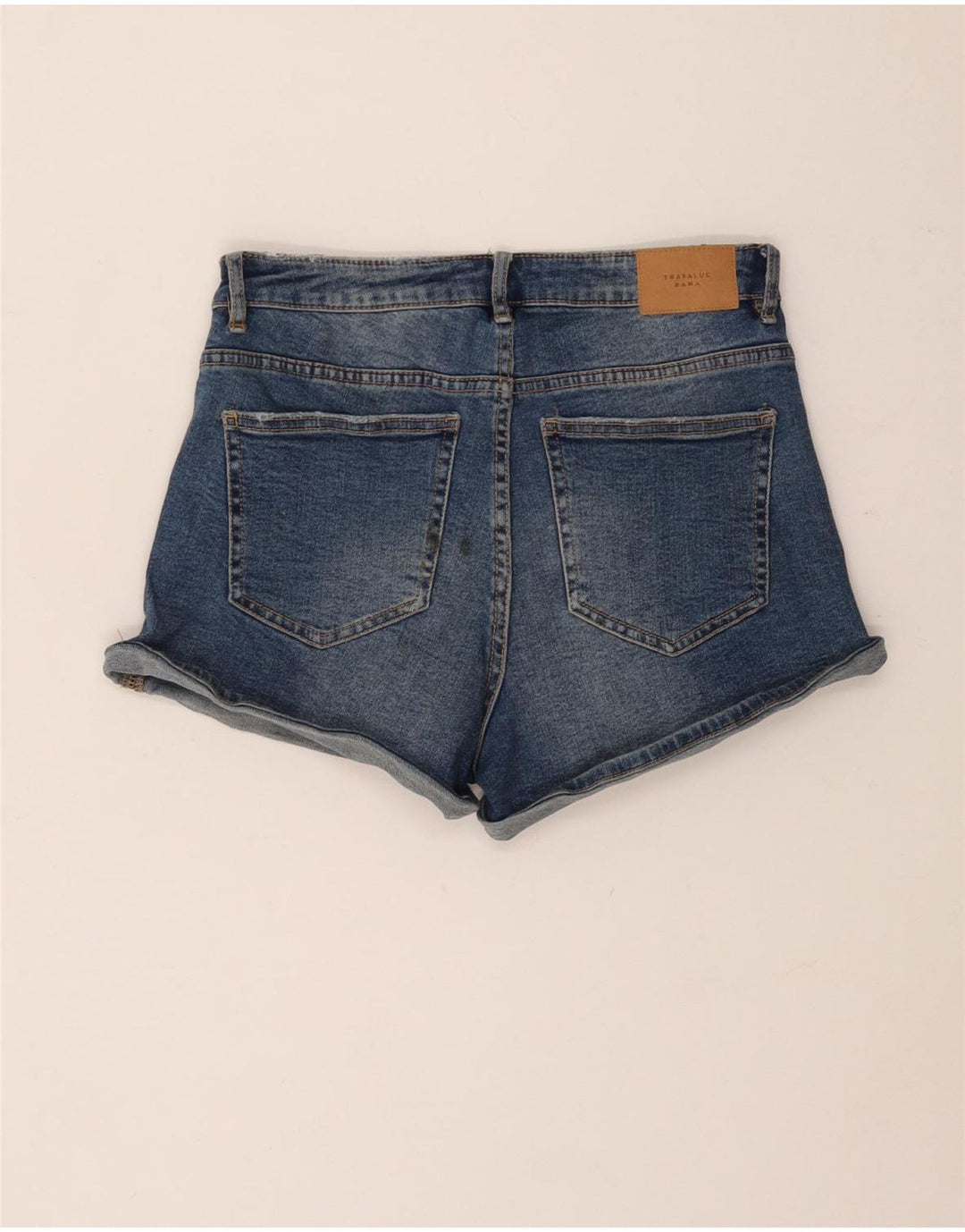Zara Shorts jeans feminino desgastado EU 36 XS W26 azul