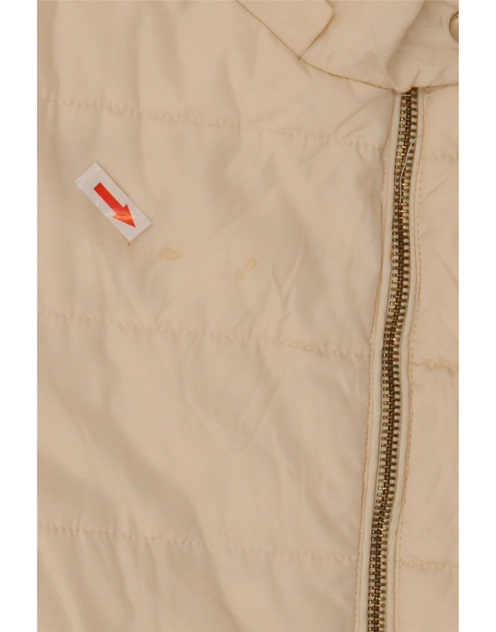 Jaqueta acolchoada superdimensionada feminina Zara UK 10 poliéster branco pequeno