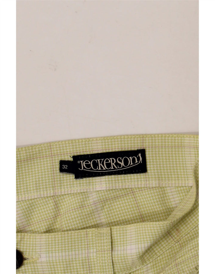 Shorts casuais masculinos Jeckerson W32 xadrez verde médio