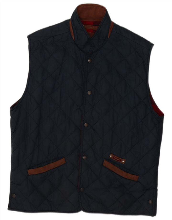 Colete acolchoado masculino Cotton's Industries UK 38 médio azul marinho poliamida