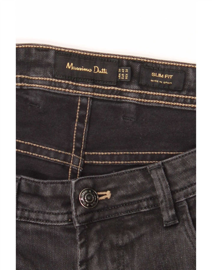 Jeans Slim Masculino Massimo Dutti EU 42 Grande W32 L30 Algodão Cinza