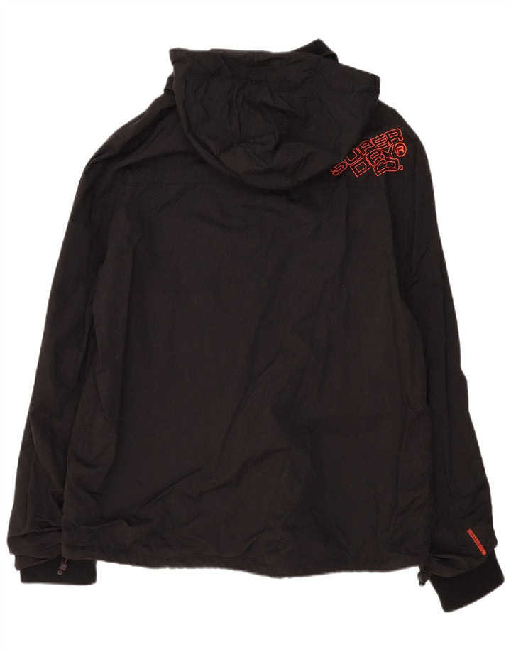 Jaqueta corta-vento masculina SUPERDRY com capuz UK 46 3XL preta