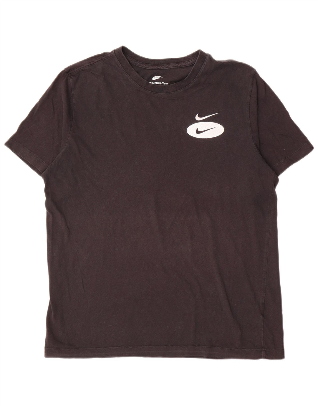 Nike Mens Camiseta Top Médio Algodão Preto