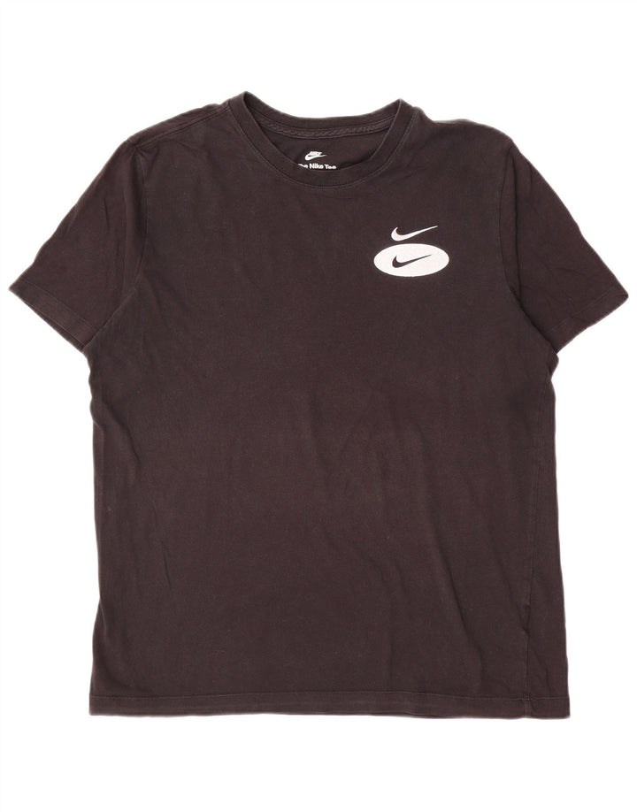 Nike Mens Camiseta Top Médio Algodão Preto