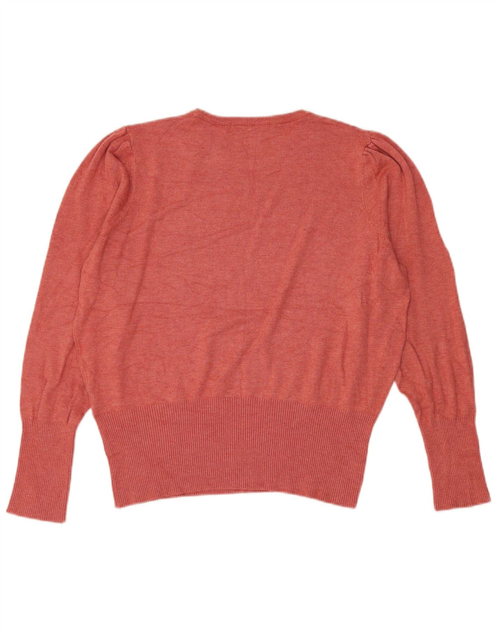 Suéter feminino Marks & Spencer com gola redonda e gola redonda Reino Unido 16 grande vermelho